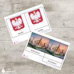 Karty Edukacyjne Montessori: Symbole Narodowe Polski – Zestaw 14x14 cm
